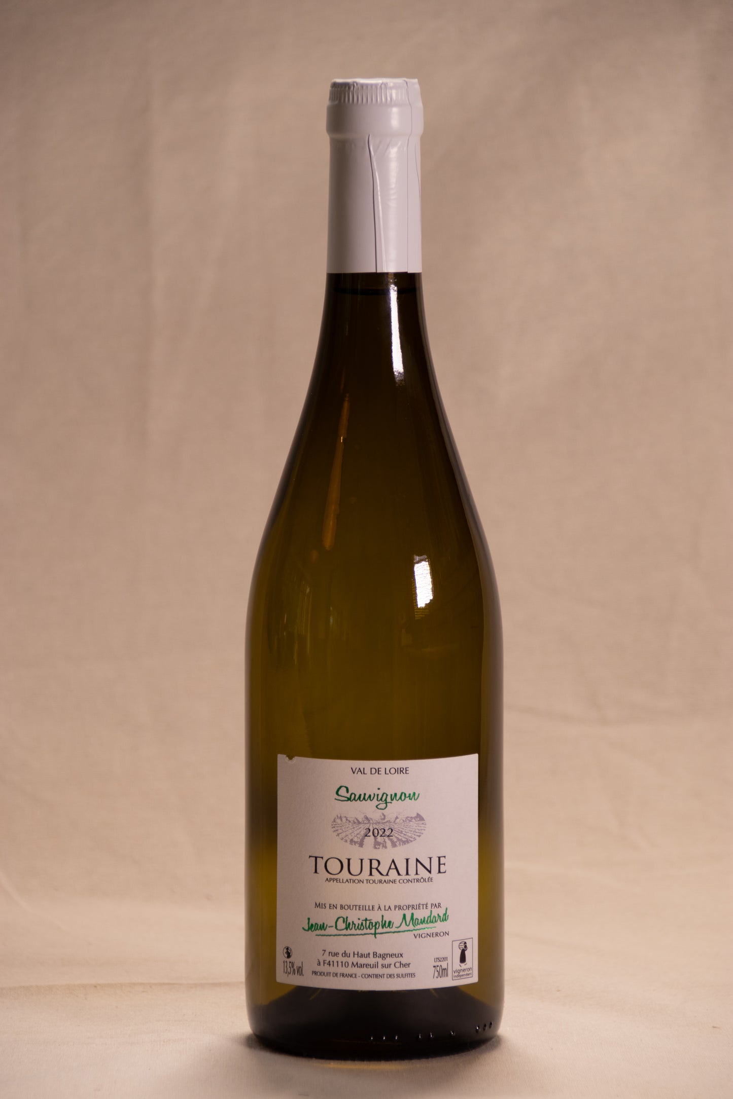Val de Loire Touraine. Domaine Jean-Christophe Mandard wit (per 6); Flesprijs € 11,95